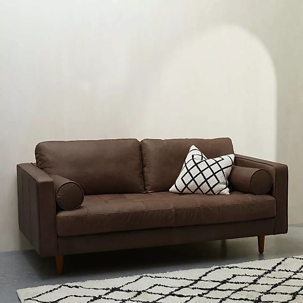 Scott grosses 2-Sitzer Sofa, Leder in Mokkabraun - MADE.com günstig online kaufen