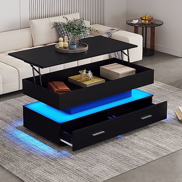STILVORA Couchtisch Hebbarer Wohnezimmertisch mit LED,Beistelltisch günstig online kaufen