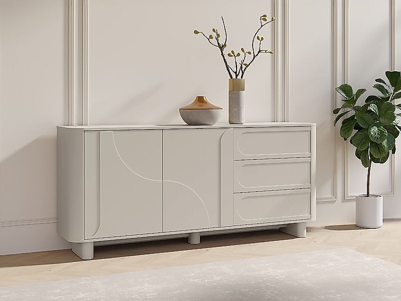 Sideboard - 2 Türen & 3 Schubladen - Beige - DIGARA günstig online kaufen