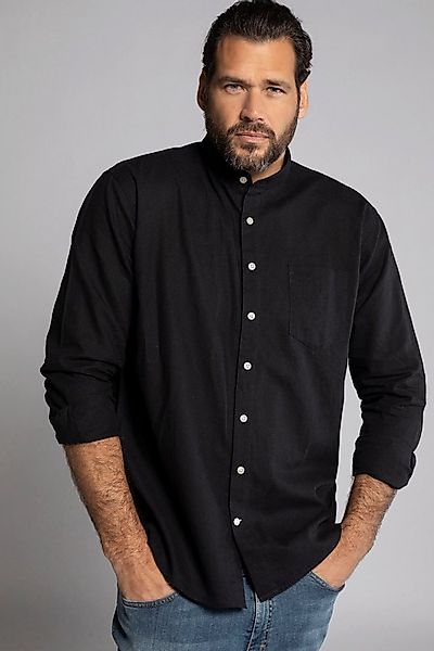 JP1880 Businesshemd Hemd Langarm Leinenmix Stehkragen Modern Fit günstig online kaufen