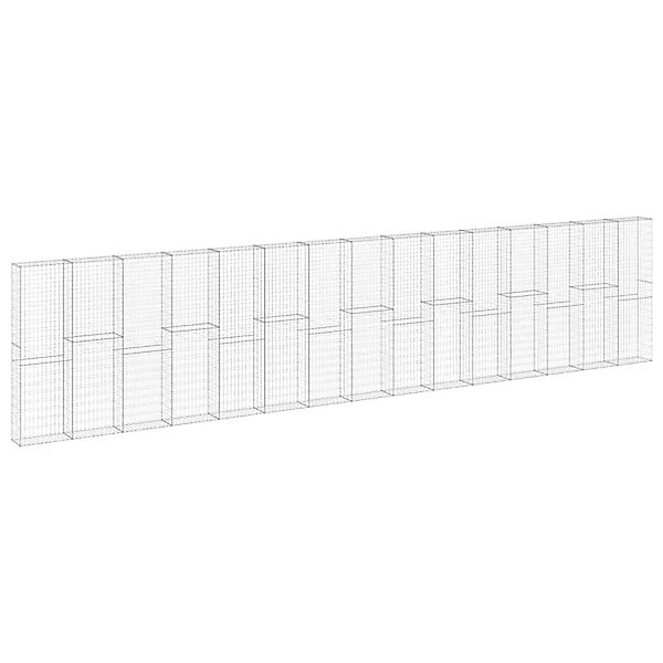 vidaXL Gabionenwand mit Abdeckung Verzinkter Stahl 900x30x200 cm 147819 günstig online kaufen