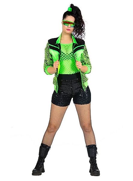 Metamorph Kostüm 80er Trainingsjacke neongrün Faschingskostüm Damen, In den günstig online kaufen