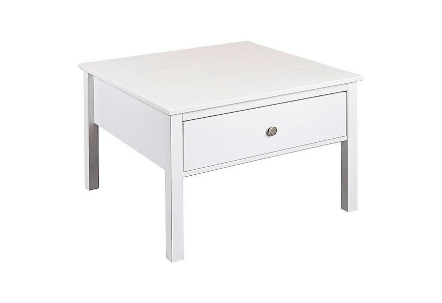 Inter Link Couchtisch CHILLY HOME, Weiß, Kiefernholz massiv, 1 Schublade, B günstig online kaufen