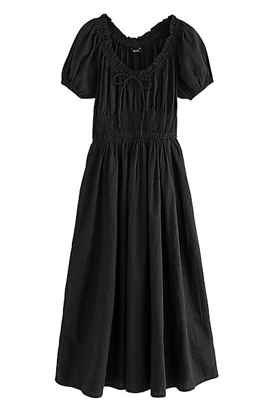 Next Midikleid Sommerliches Seersucker-Midikleid mit Puffärmeln günstig online kaufen