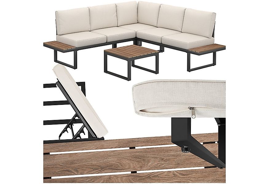tectake Gartenlounge-Set Aluminium Garten-Lounge-Set, (Set., 1-tlg), Tisch günstig online kaufen