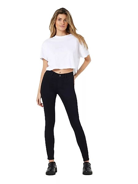 Noisy May Damen Jeans NMBILLIE Skinny Fit Schwarz - Black günstig online kaufen