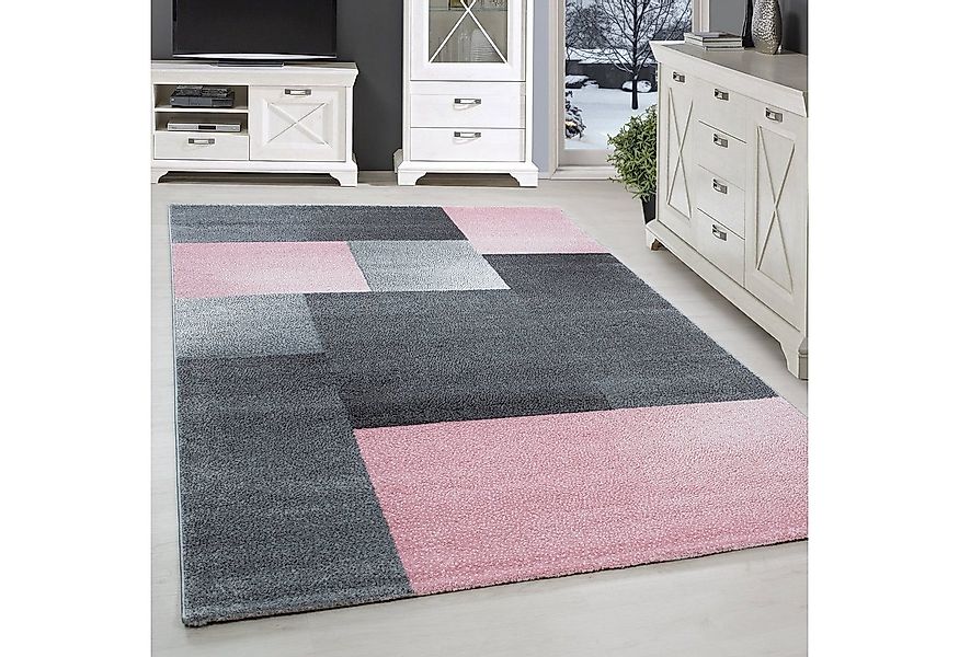 SIMPEX24 Teppich Kariert Design, Läufer, Höhe: 11 mm, Kurzflor Teppich Wohn günstig online kaufen