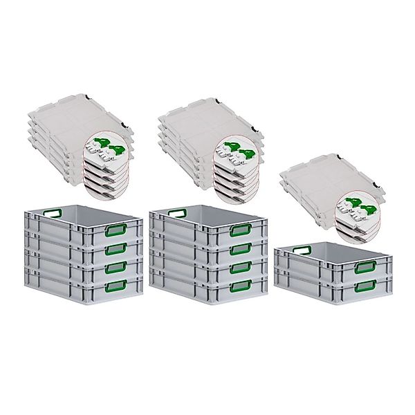 PROREGAL Spar Set 10x Eurobox Nextgen Color Mit Scharnierdeckel & Schiebesc günstig online kaufen