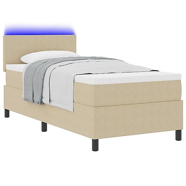 vidaXL Bett Boxspringbett mit Matratze und LED-Licht Grün Grau Einzel Cords günstig online kaufen