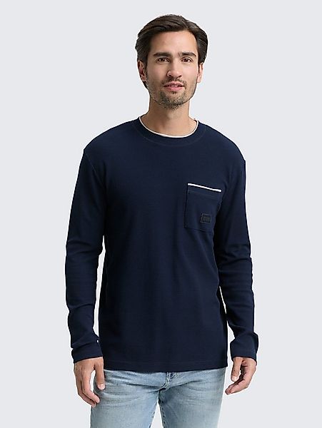 TOM TAILOR Langarmshirt T-Shirt 2-in-1 Langarmshirt aus Baumwolle günstig online kaufen