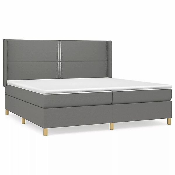 Vidaxl Boxspringbett Mit Matratze Dunkelgrau 200x200 Cm Stoff günstig online kaufen