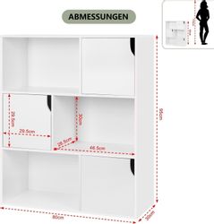 EUGAD Bücherregal, 1-tlg., Würfelregal mit Türen günstig online kaufen