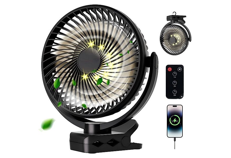 ATEROLL Mini USB-Ventilator Ventilator mit Licht,3 Geschwindigkeiten,USB 36 günstig online kaufen