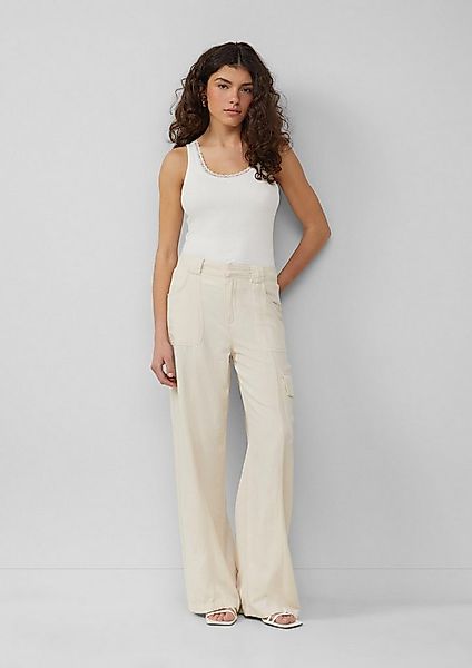 QS Chinos Hose Cargo-Hose aus Leinenmix, QS x Sarah & Tini günstig online kaufen