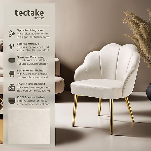 tectake Esszimmerstuhl Cocktailsessel Hellen, gepolstert mit günstig online kaufen