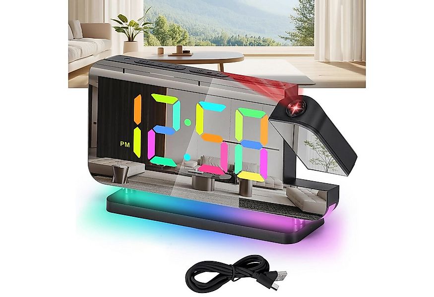 REDOM Projektionswecker LED-Digitaluhr Projektionsuhr mit Snooze-Funktion U günstig online kaufen