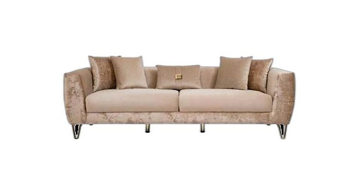 Xlmoebel 3-Sitzer Drei-Sitzer Sofa Polster Beige XXL Couch Möbel, 1 Teile, günstig online kaufen