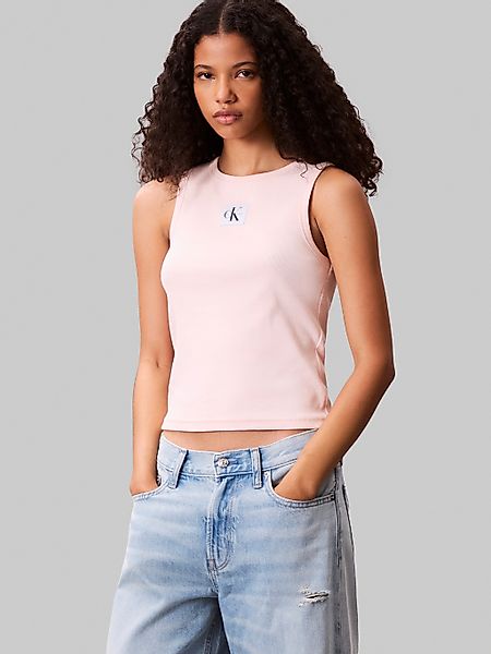 Calvin Klein Jeans Tanktop "A - WVN LBL 2X2 CTTN", Mit Rundhalsausschnitt günstig online kaufen