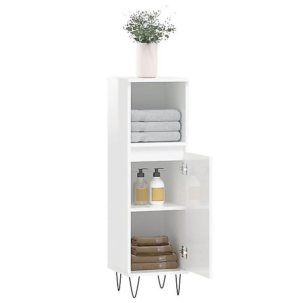 vidaXL Mehrzweckschrank Badezimmerschrank Schrank Nischenschrank Hochglanz- günstig online kaufen