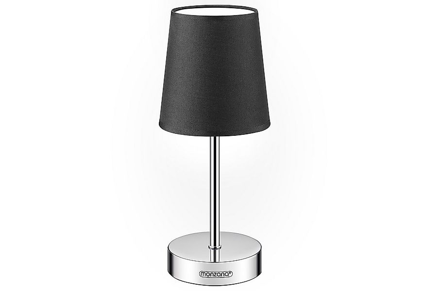 monzana Tischleuchte, Anthrazit 1er Set, 32 cm Stoffschirm E14 Chrom Metall günstig online kaufen