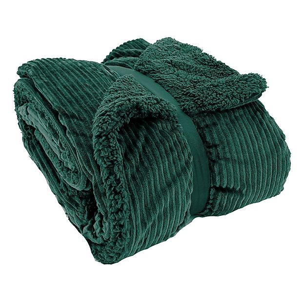 Wohndecke Flauschige Cord Kuscheldecke Sherpa Fell Sofadecke, heimtexland, günstig online kaufen