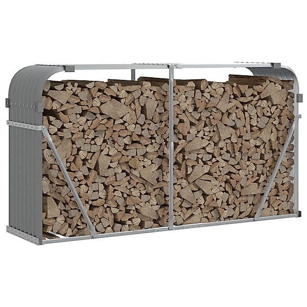 vidaXL Kaminholzregal Kaminholzunterstand Hellgrau 180x45x100 cm Verzinkter günstig online kaufen