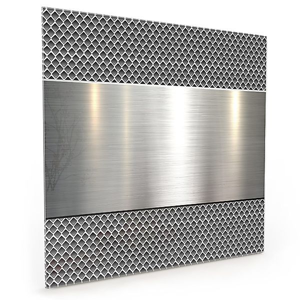 Primedeco Küchenrückwand Spritzschutz Glas Poliertes Metall günstig online kaufen