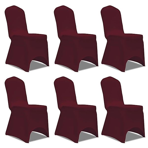 vidaXL Hussen-Set Stretch-Stuhlhussen 12 Stk. Burgunderrot günstig online kaufen
