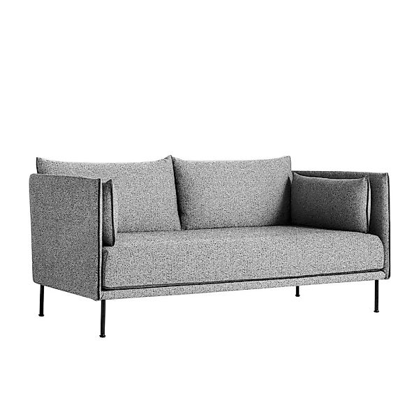 HAY - Silhouette 2 Sitzer Sofa Füße Stahl - grau/Stoff Romo Olavi 03/Keder günstig online kaufen