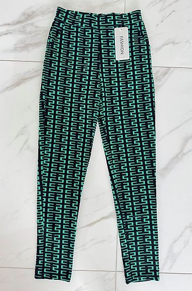 In-Stylefashion Highwaist Leggings Hose mit Muster Grün günstig online kaufen