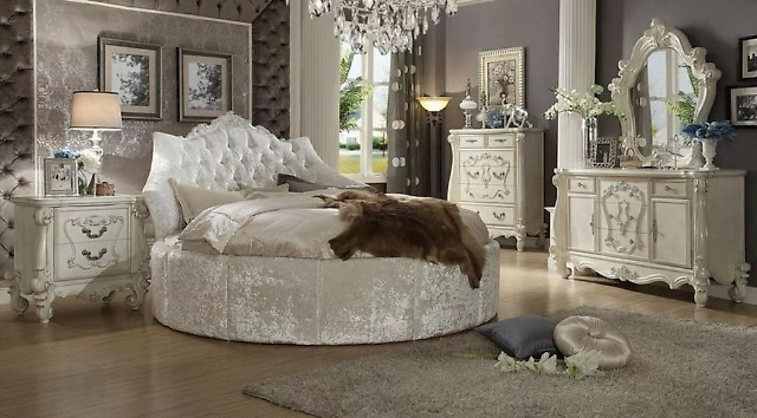 JVmoebel Rundbett Rundes Samt Bett Chesterfield Luxus Polster Rund Betten T günstig online kaufen