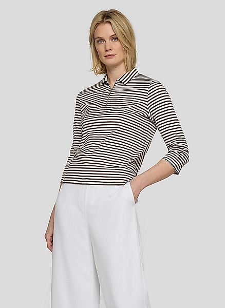 Rabe T-Shirt 3/4-Arm geringelt und mit Hemdkragen und Glitzersteinen günstig online kaufen