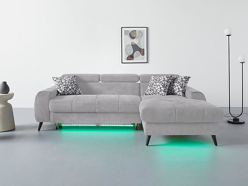 COTTA Ecksofa "Mia L-Form mit 3 Zierkissen", wahlweise mit Bettfunktion, Be günstig online kaufen