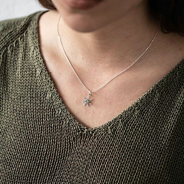 Materia Kettenanhänger Silber Sonne Perlmutt Grün günstig online kaufen