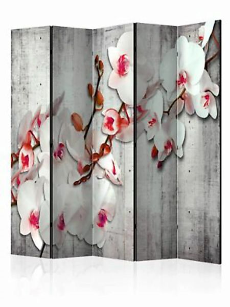 artgeist Paravent Concrete Orchid II [Room Dividers] grau-kombi Gr. 225 x 1 günstig online kaufen