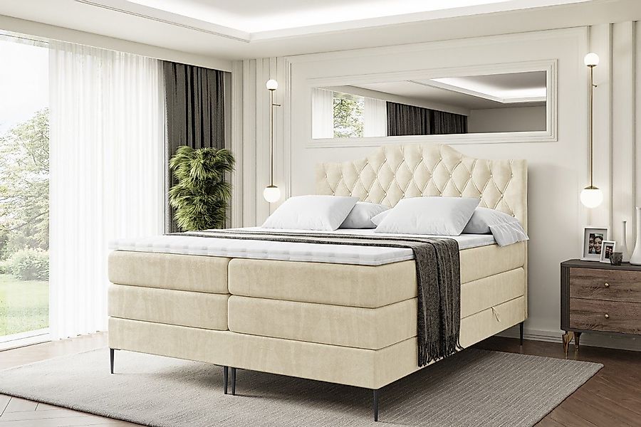ALTDECOR Boxspringbett VILA-1-F KING (Multipocket-Matratze H4, günstig online kaufen