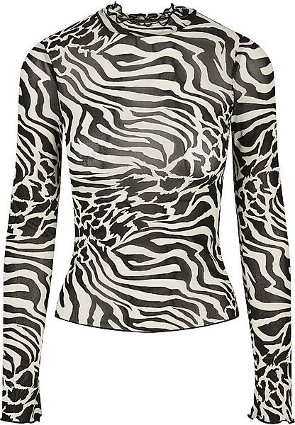 URBAN CLASSICS Langarmshirt Urban Classics Damen Ladies AOP Mesh Turtleneck günstig online kaufen