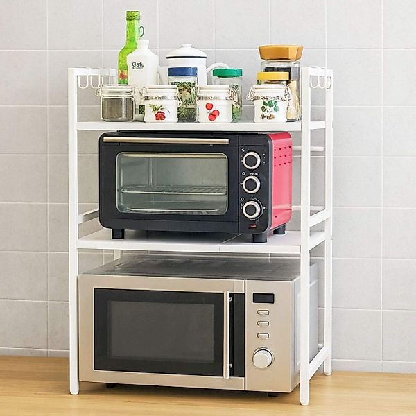 DanDiBo Küchenregal Verstellbares Mikrowellenregal Weiß 2 günstig online kaufen
