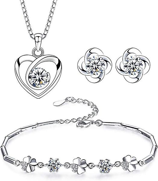 LuxusKollektion Silberring Schmuck Set Damen Silber günstig online kaufen