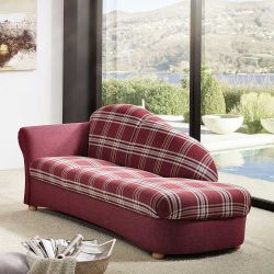 Sofaliege rot kariert im Landhausstil 191 cm breit - 82 cm tief günstig online kaufen