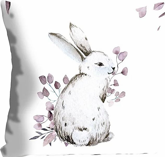 queence Dekokissen »Emil«, Kissenhülle,Hase,Blätter,Natur,Wald,Herbstlich,S günstig online kaufen