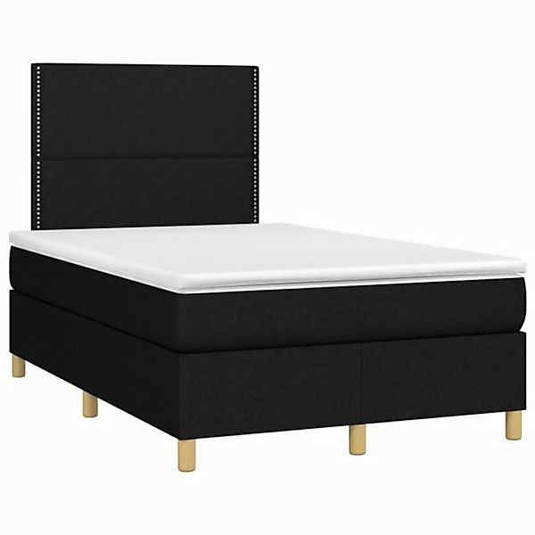 vidaXL Bett Boxspringbett mit Matratze & LED Schwarz 120x190 cm Stoff günstig online kaufen