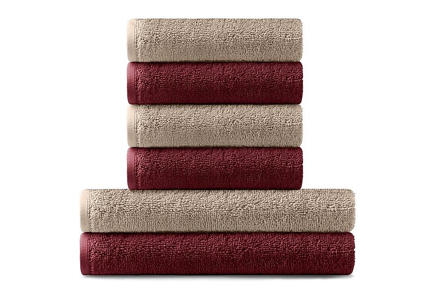 BARBONS Handtuch Set Handtücher 6-tlg, 2x Badetuch & 4x Badehandtuch Duscht günstig online kaufen