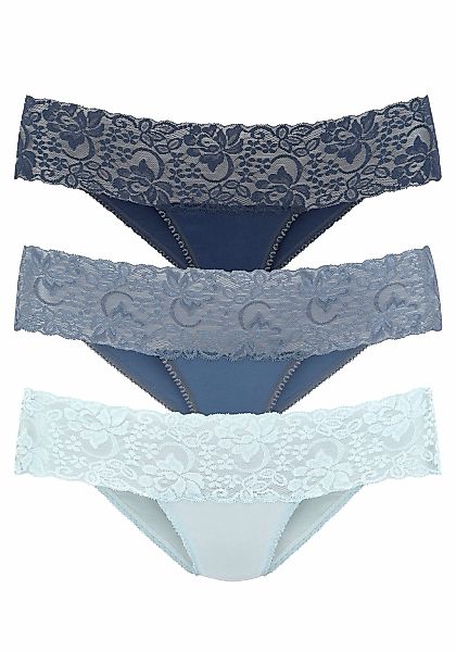 Vivance Brasilslip, (3er-Pack), aus elastischer Baumwolle mit floraler Spit günstig online kaufen