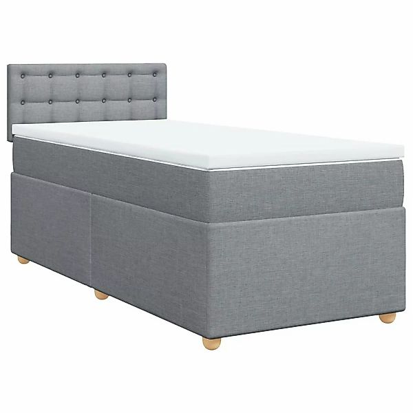 vidaXL Boxspringbett, Boxspringbett mit Matratze Hellgrau 80x200 cm Stoff günstig online kaufen