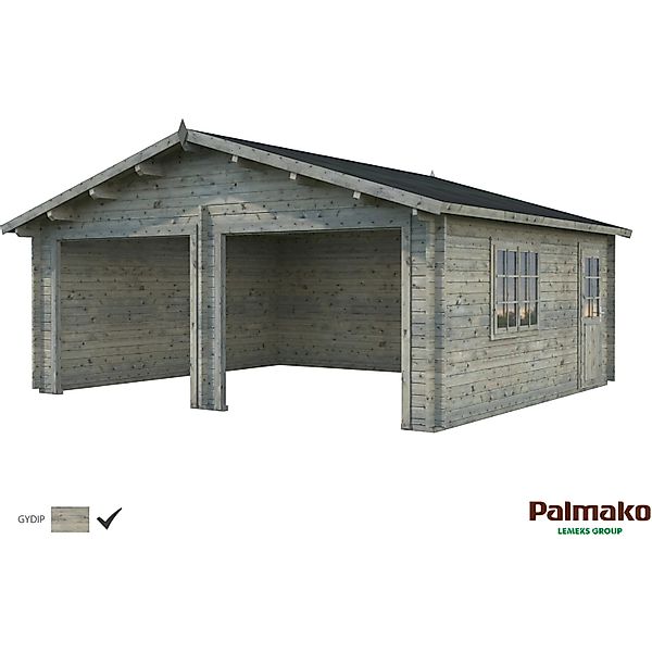 Palmako Holzgarage Roger ohne Tor Grau tauchgrundiert 575 cm x 510 cm günstig online kaufen