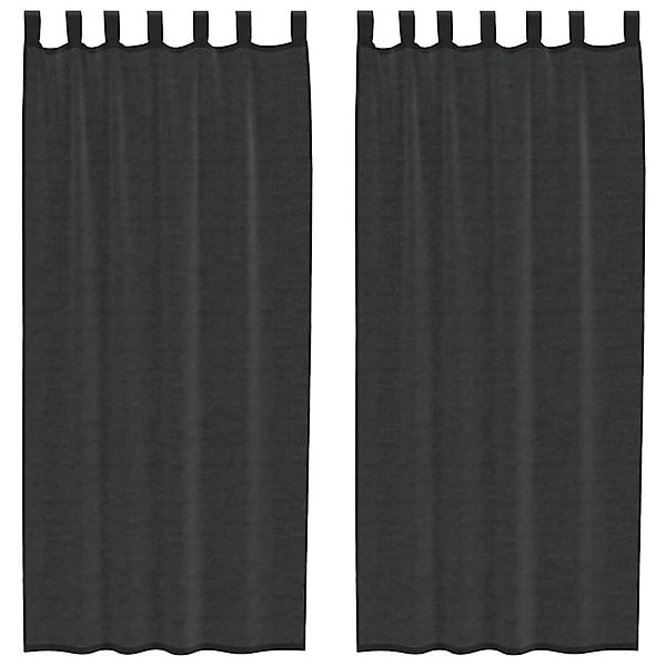 vidaXL Voile Vorhänge mit Lasche 2 Stk Schwarz 4102259 günstig online kaufen