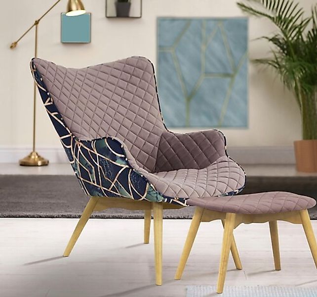 INOSIGN Sessel "Duke Print", Karoprägung im Sitzbereich und Dekostoff auf d günstig online kaufen