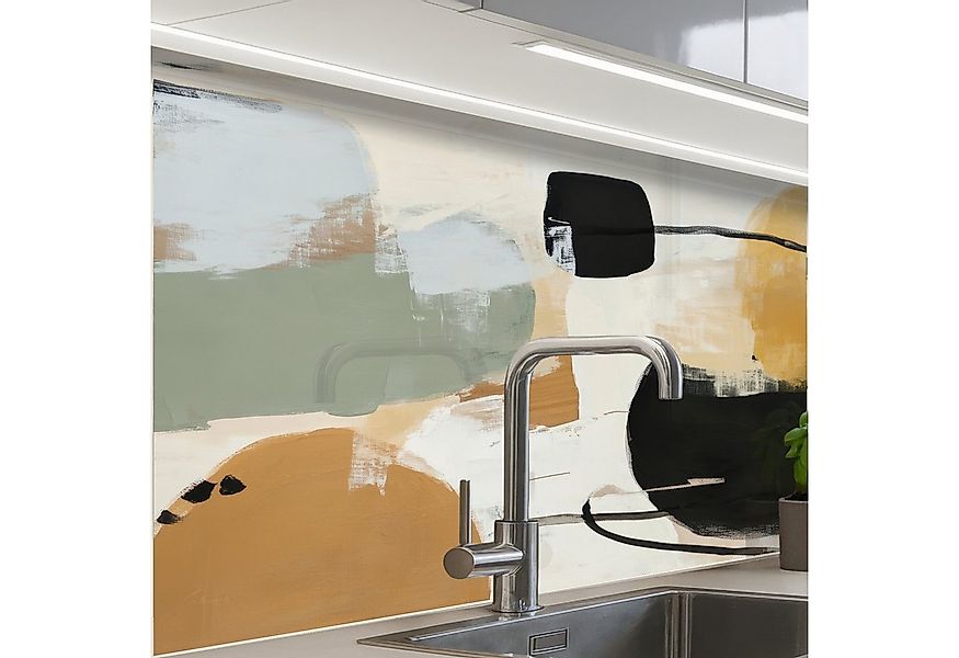 KitchenYeah Küchenrückwand selbstklebend Farbe - Abstrakt - Farben, (1-tlg) günstig online kaufen