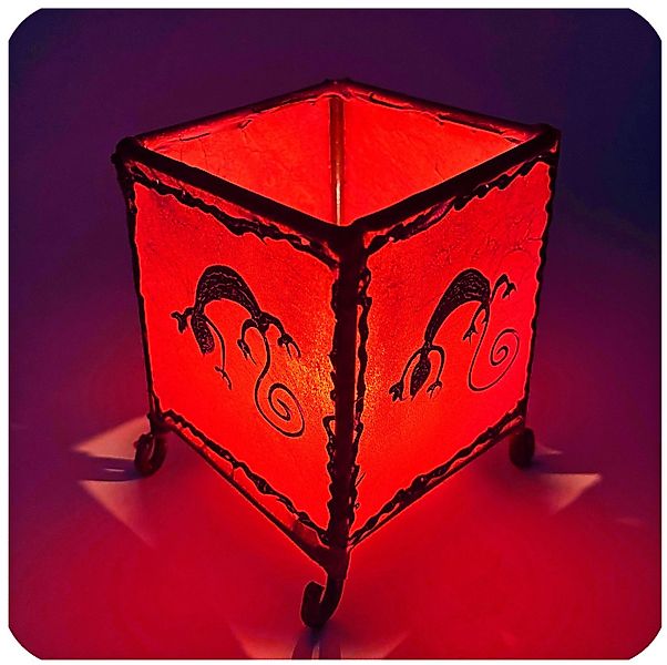 SIMANDRA Teelichthalter Teelichthalter aus Leder Gecko günstig online kaufen